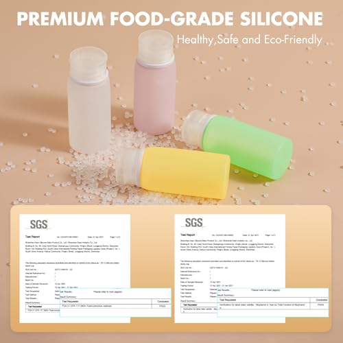 Muslish 21 Pack Leak Proof Silicone Travel Bottles Set, TSA Approved Containers for Toiletries, Travel Size Accessories and Shampoo Conditioner Bottles with Toiletry Bag (BPA Free)