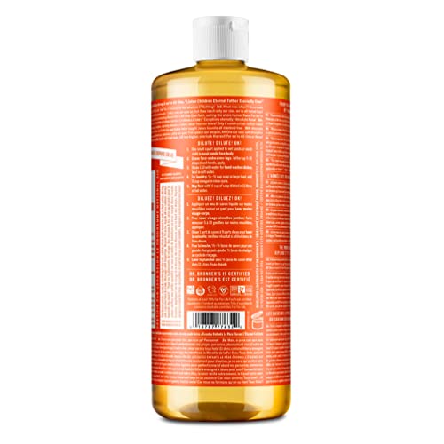 Dr. Bronner's - Pure-Castile Liquid Soap (Tea Tree, 32 ounce) - Made with Organic Oils, 18-in-1 Uses: Acne-Prone Skin, Dandruff, Laundry, Pets and Dishes, Concentrated, Vegan, Non-GMO