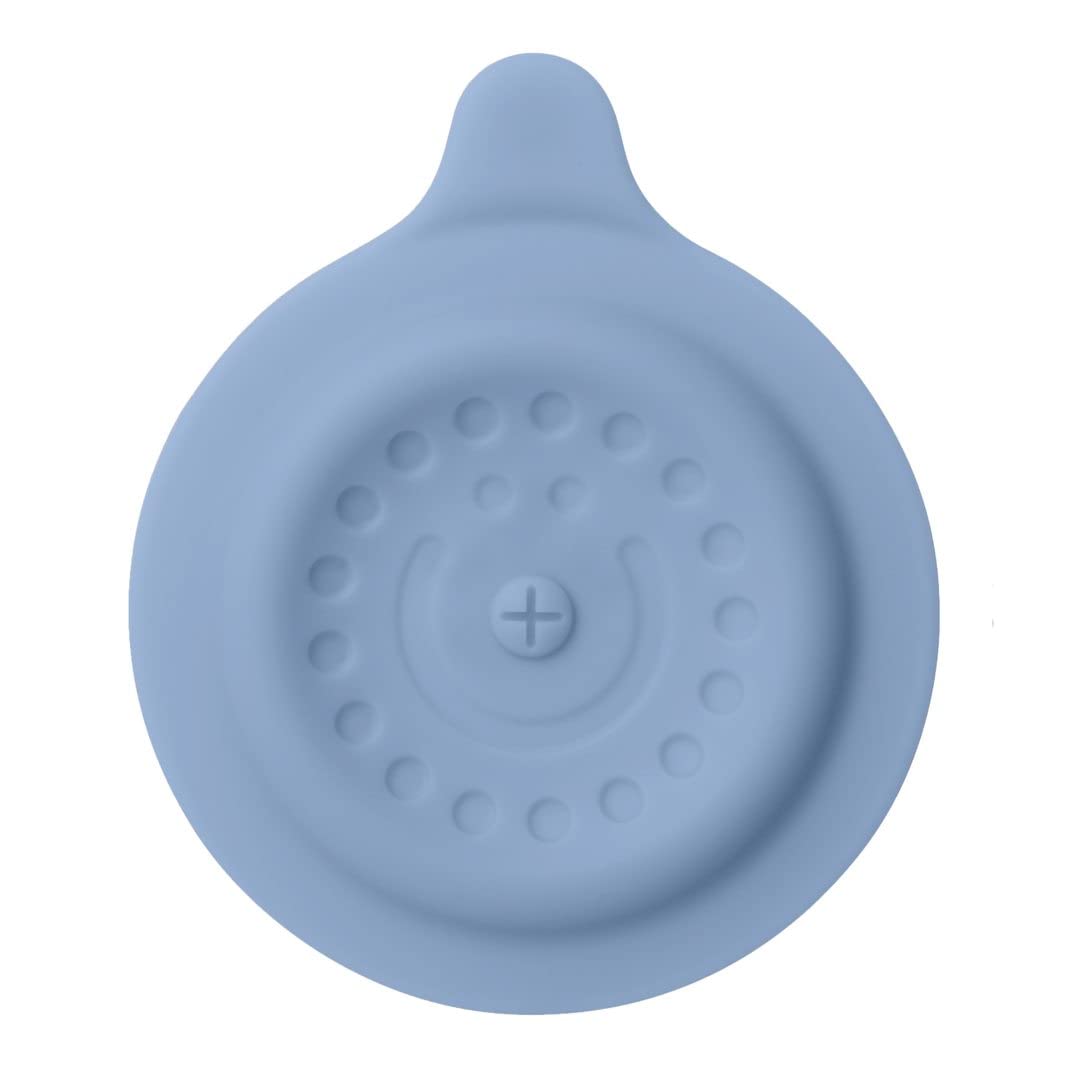 Ubbi Bathtub Drain Cover, Silicone Drain Stopper with Suction, Baby Bath Time Accessory, Cloudy Blue