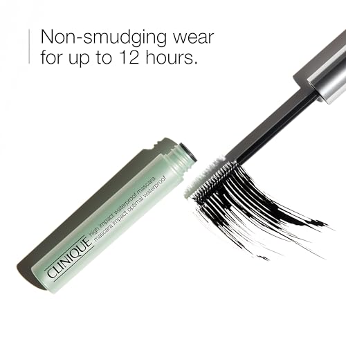 Clinique High Impact Waterproof Mascara | Lengthening, Volumizing, Smudge-Proof + Safe For Sensitive Eyes, Black, 0.28 Fl Oz