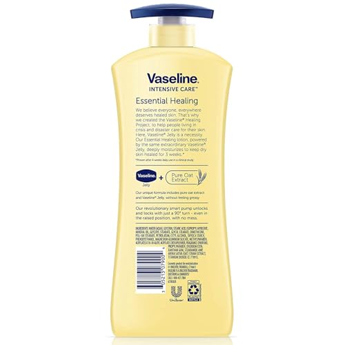 Vaseline Intensive Care Essential Healing Body Lotion, Moisturize Dry Skin, Proven Effective Healing Skin Care, Noticeably Healthier Looking Skin, 20.3 oz Pump Bottle 2 Pack