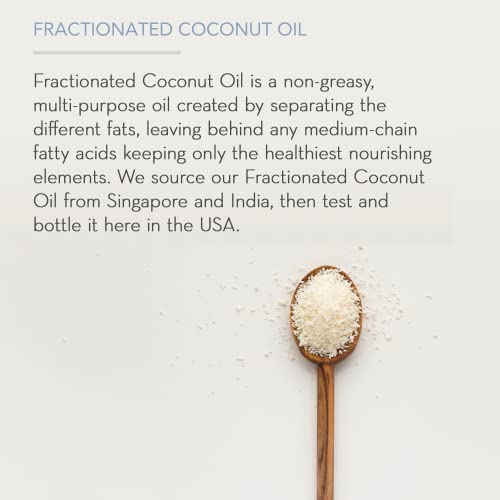 Pure Body Naturals Organic Fractionated Coconut Oil for Skin and Hair, 4 fl oz - Liquid Carrier Oil for Diluting Essential Oils, Hair Growth & Skin Moisturizer