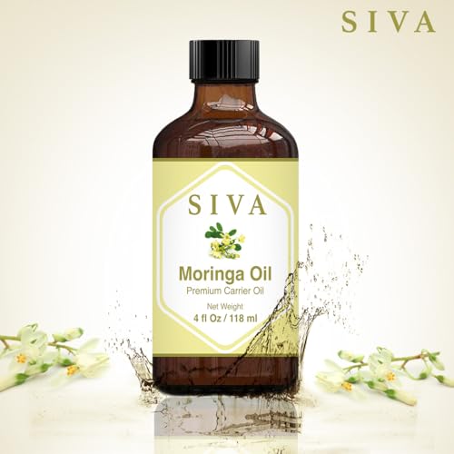 SIVA Moringa Carrier Oil 4oz (118 ml) Premium Carrier Oil With Dropper For Skin Care, Hair Care, Scalp Massage & Body Massage