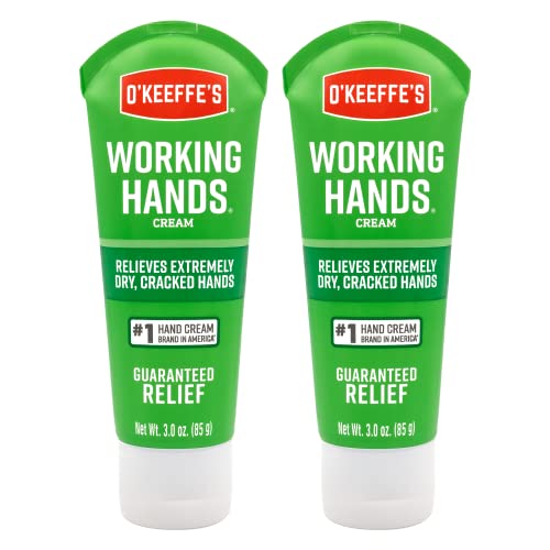 O'Keeffe's Working Hands Hand Cream; Relieves and Repairs Extremely Dry Hands; 3 oz Tube; (Pack of 2)