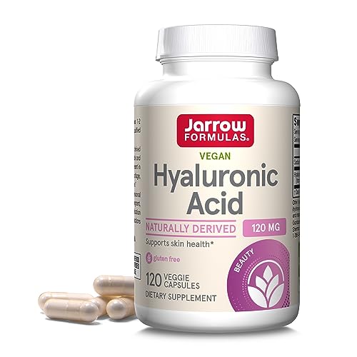 Jarrow Formulas Hyaluronic Acid 120 mg, Dietary Supplement, Skin Health Support, 120 Veggie Capsules, Up to 60 Day Supply