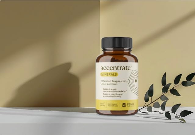 Accentrate Minerals - Brain Ready Nutrition for Children - Magnesium, Zinc, and Iron Glycinate Capsules - 1 Month (60 Capsules)