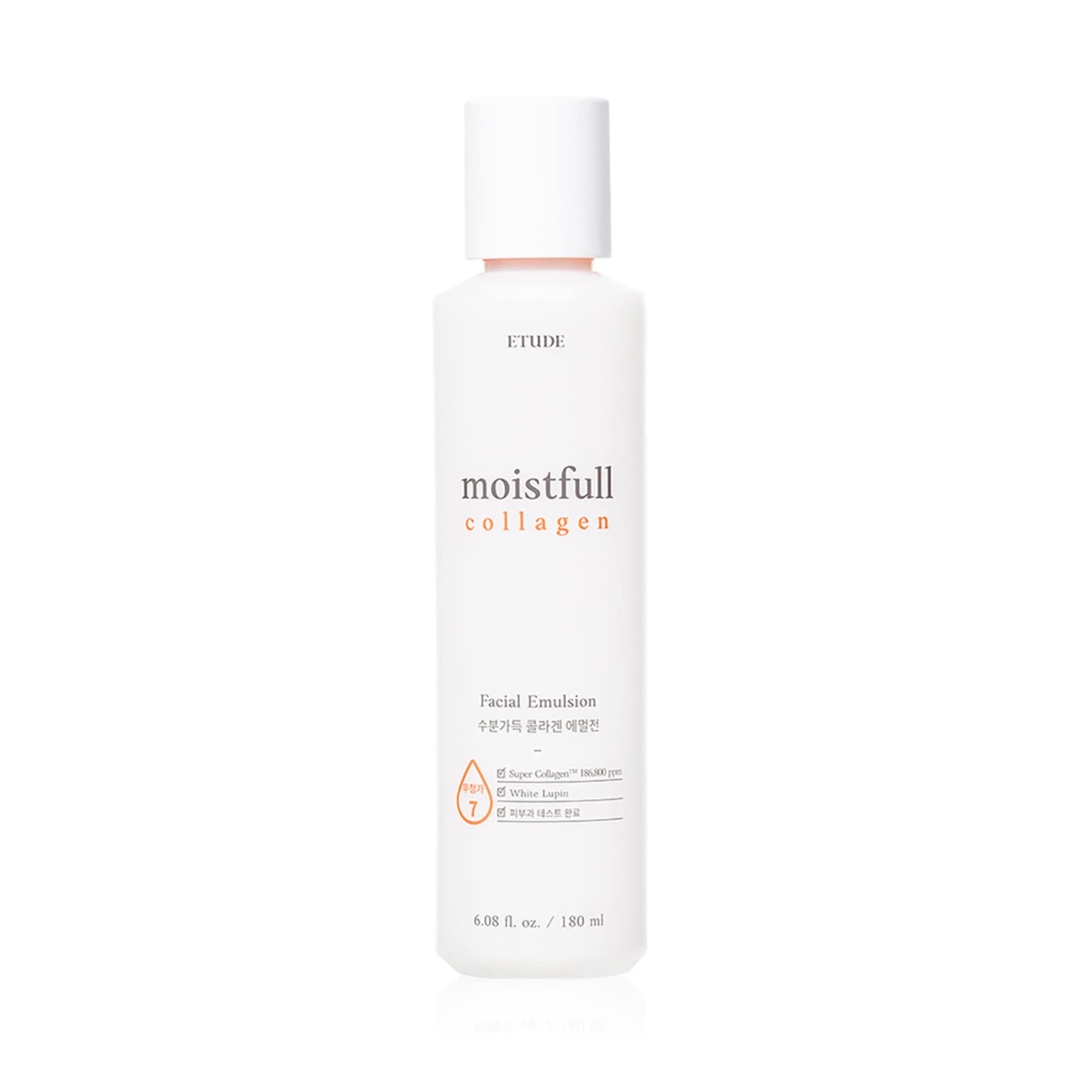 Etude Moistfull Collagen Emulsion 180ml (6.08 fl. oz) 21AD| Korean Skin Care Hydration Fomula for Healthy Skin | Small Particles of The Super Collagen Water, Kbeauty, Skin Care, Perfect for Gift