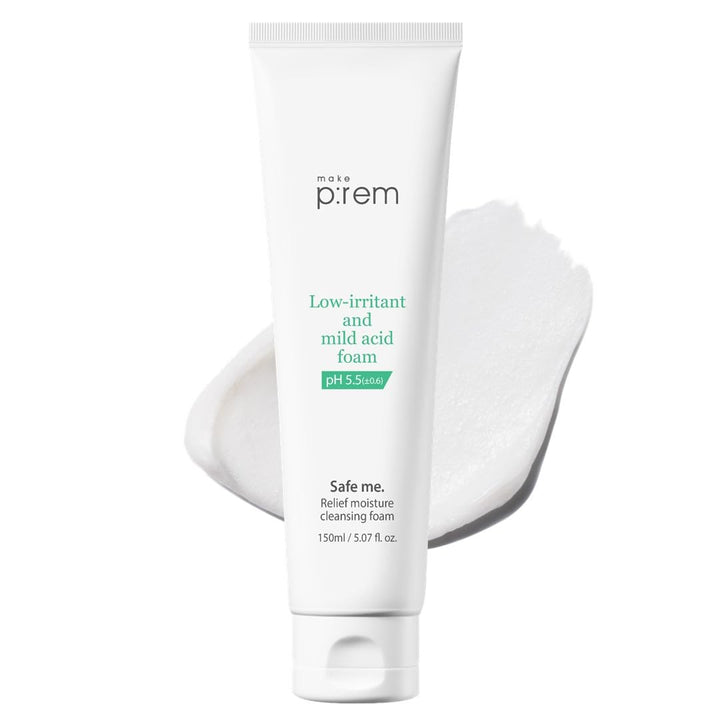 [make p:rem] Safe me. Relief moisture cleansing foam | facial cleansing foam | cleanser for sensitive skin | slightly acid_pH 5.5 | 150ml, 5.07 fl.oz. | MAKEP:REM makeprem