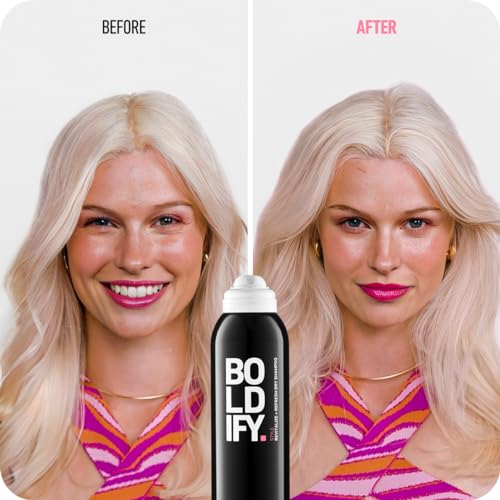 Boldify Dry Shampoo Spray - Revitalize and Refresh - Instantly Cleans, Volumizes and Balances Scalp, with Scalposine and Rice Starch - Invisible, Lightweight Formula for All Hair Types