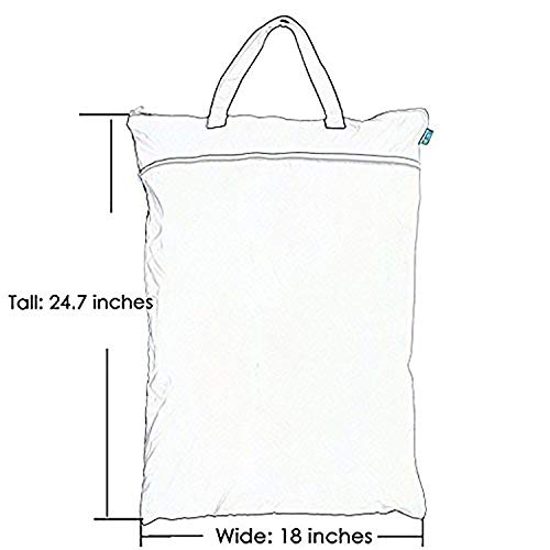 Teamoy Travel Hanging Wet Dry Bag Organizer (24.7 x 18 inches) with Two Compartments for Cloth Diaper, Laundry, Swimsuits and More, Easy to Hang Everywhere (L, Gray Arrow)