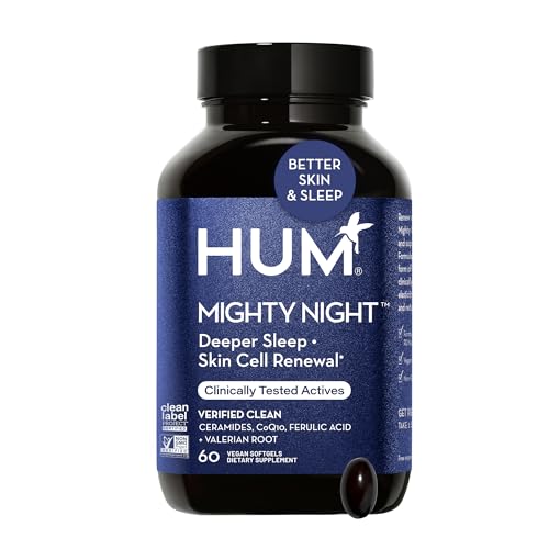 HUM Mighty Night - Nighttime Supplement for Skin + CoQ10 & Ferulic Acid to Promote Skin Cell Turnover - Overnight Beauty Vitamins for Women (60-Count)