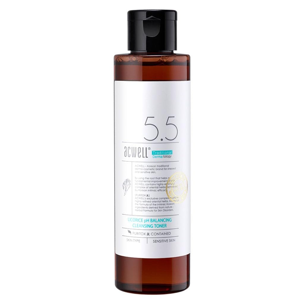 ACWELL Licorice pH Balancing Korean Toner for Cleansing 5.07 fl.oz. - Alcohol-Free PH5.5 Hydrating Facial Astringent - Skin Clarifying & Hydration Boosting Toner