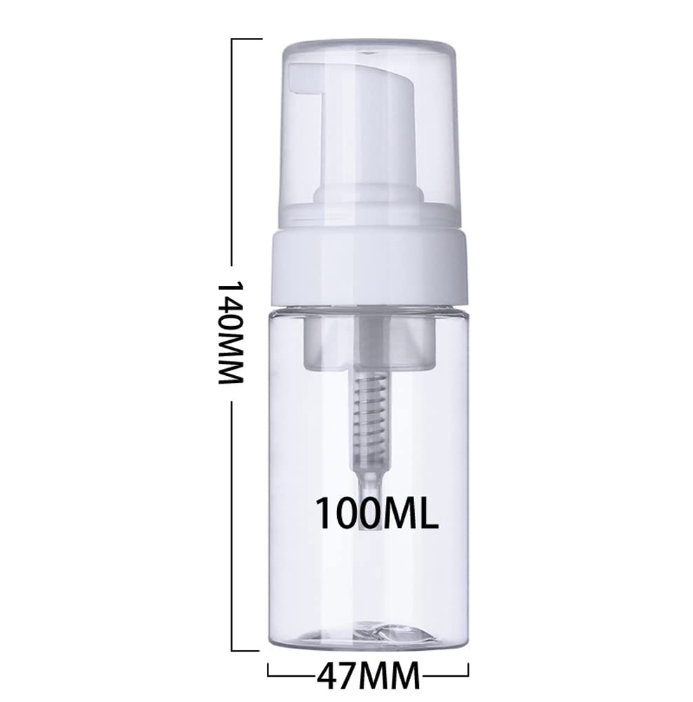 ASTRQLE 3Pcs 100ML 3.4oz Empty Clear Plastic Press Foaming Soap Pump Dispensers Spray Bottle Containers with Atomizer for Soap Foam Lotion Bathroom Accessory