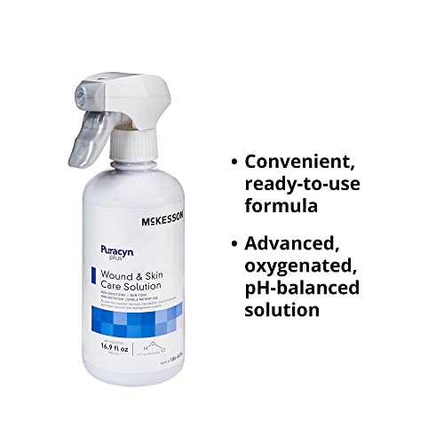 McKesson Puracyn Plus Wound Care Cleanser Spray, 16.9 oz [1 Count] First Aid Wash Solution for Minor Injuries, Cuts, Burns, Scrapes, Sores, Alcohol-Free