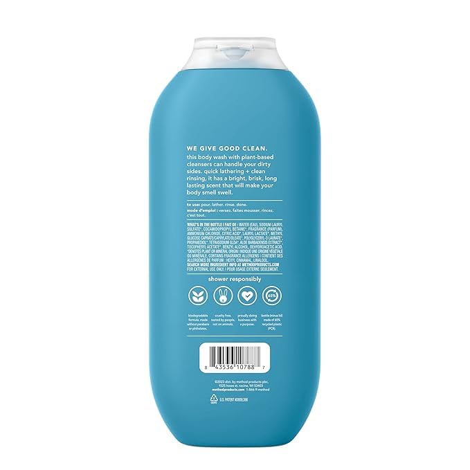Generic Method Men Body Wash Glacier + Granite, 18 Oz. & Method Man Shampoo And Conditioner Glacier Granite, 14 Oz. Bundle of 2 Items, Blue