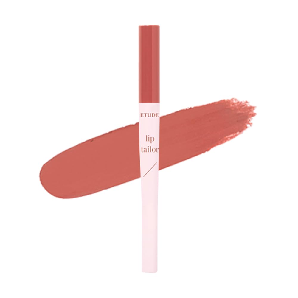 ETUDE Lip Tailor with Built in Lip Liner 0.8g - Dusty Salmon, Lip Pencil for Natural Plumped Lips, Long Lasting, Korean Makeup, Kbeauty, Perfect for Gift
