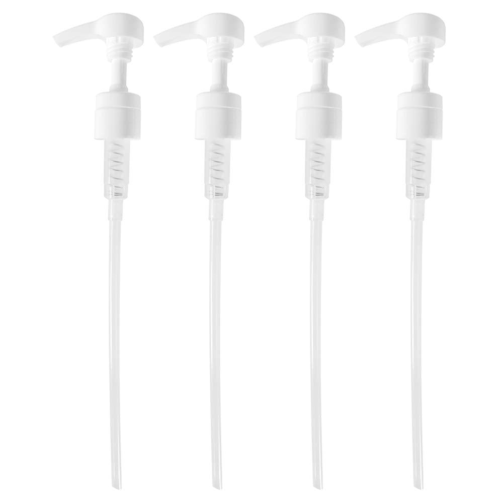 4-Pack Liter 33.8 oz Shampoo Conditioner Pump Dispenser | Fits Most Leading Brands of Liter Shampoo and Conditioner Containers with a 1-inch Diameter Opening | White | 4cc per Pump | by Geti Beauty