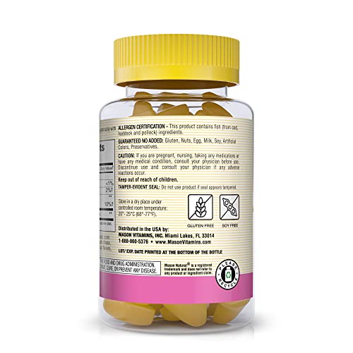 MASON NATURAL Collagen Gummies, Supports Healthy Skin, Bones & Joints, Tropical Flavor, Kosher, 60 Gummies, Pack of 3