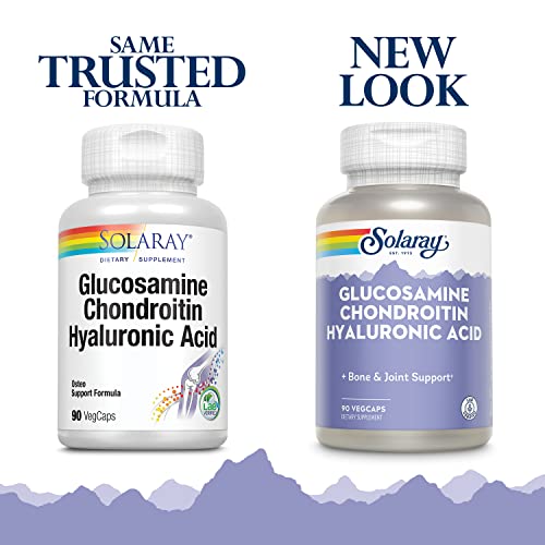 SOLARAY Glucosamine Chondroitin and Hyaluronic Acid, 1500mg/1000mg/20mg 90 Capsules