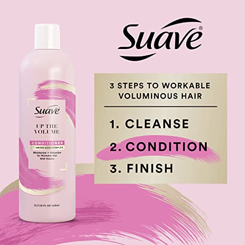 Suave Pink Up The Volume Volumizing Conditioner For Volumized Hair Volumizing Volume Conditioner With Amino Acid Complex 16.5oz