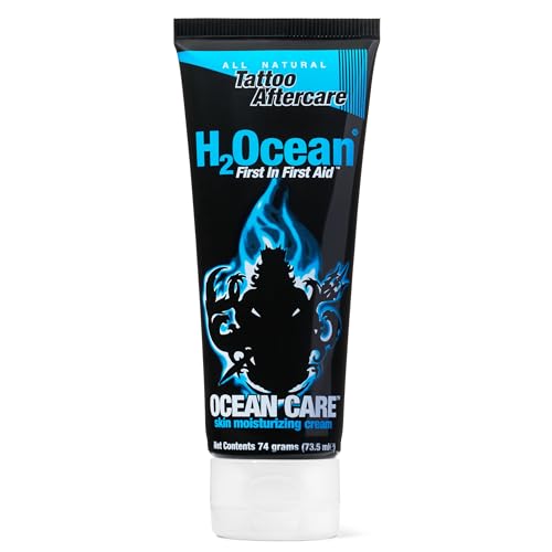 H2Ocean Ocean Care Tattoo Aftercare Lotion 2.5ounces-Fragrance Free Tattoo Moisturizing Cream-For New & Old Tattoos-Heals & Revitalizes - Dye Free