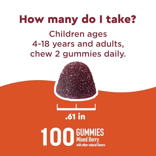 Nature Made Wellblends Immune & Superfood, Elderberry Gummies with Acerola Cherry Extract, Plus Vitamin C + Vitamin D, Immune Support Supplement, 100 Gummy Vitamins