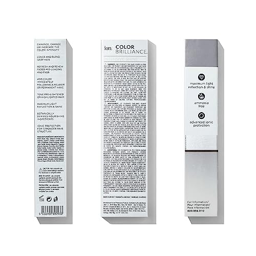 ion Brilliant Grey 5NAV Dark Graphite Demi Permanent Crème Hair Color, Fade Resistant & PPD Free 2.05 Oz