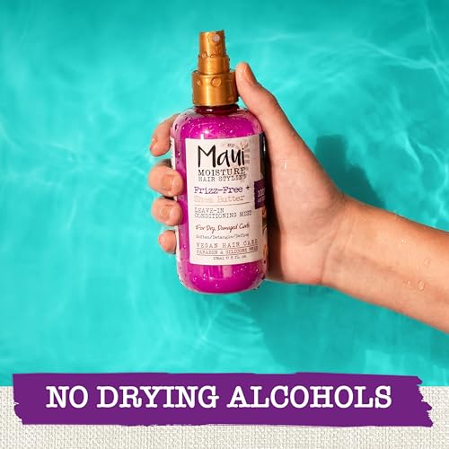 Maui Moisture Frizz-Free + Shea Butter Leave-in Conditioning Mist, Curly Hair Styling, No Drying Alcohols, Parabens or Silicone, 8 Fl Oz