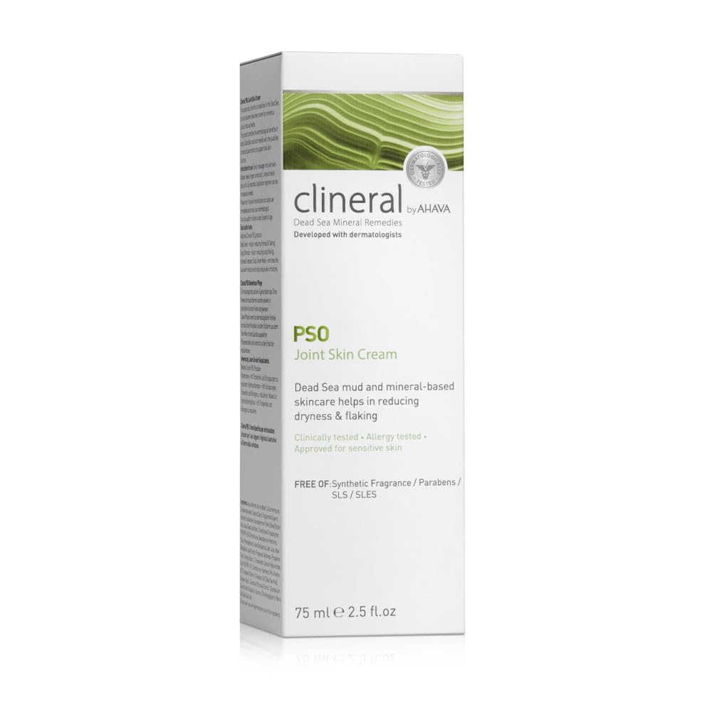 AHAVA Clineral Pso Joint Skin Cream - Reduce joint skin irritation, alleviates dryness & irritations, hydrates areas around the joints, with Osmoter, Dead Sea Mud & Aloe Vera & Shea Butter, 2.5 Fl Oz