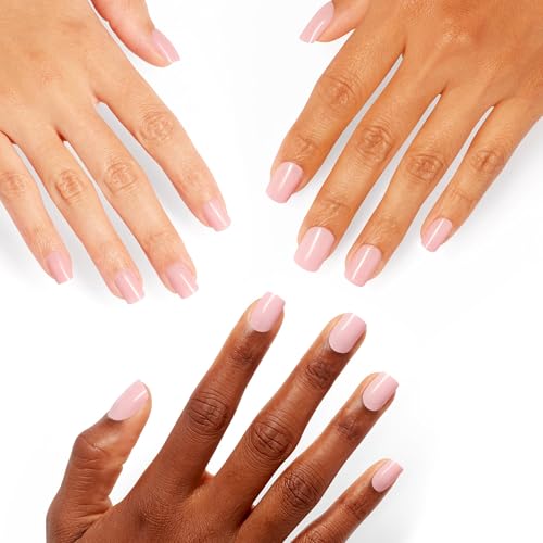 OPI On Point Baby Take a Vow | Short Squoval Nude Pastel Pink Press On Nails | With Nail Glue | Long Lasting, Reusable, Non-damaging