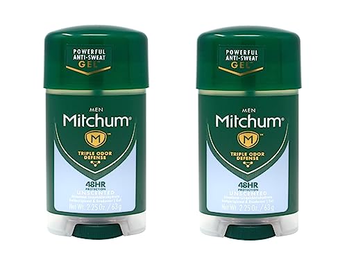 Mitchum Deodorant Mens Gel Unscented 2.25oz (2 Pack)