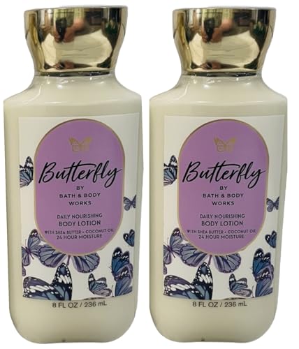 Bath & Body Works Butterfly Body Lotion 8 Ounces Each Pack of 2 Packaging May Vary