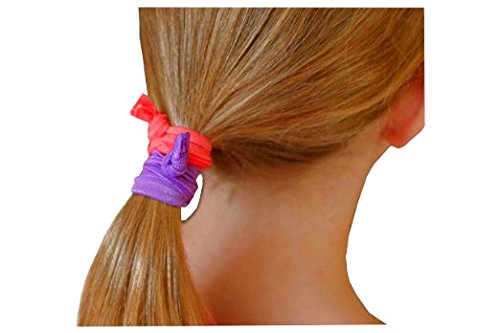 Syleia Hair Ties, Wild Flowers, Elastic Ponytail Holders, No Crease Hand Knotted Fold Over, Pack Of 100