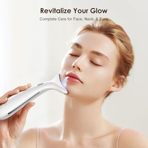 AZMAVO Facial and Neck Massager for Face, Neck & Eye - Skin Lifting & Firming - Wrinkle & Dark Circle Reducer - at Home Skin Care Face Sculpting Tool and Neck Massager