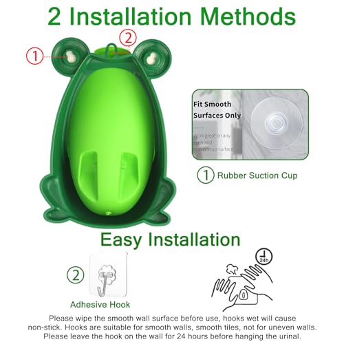 AOMOMO Frog Potty Training Urinal for Boys Toilet with Funny Aiming Target Green