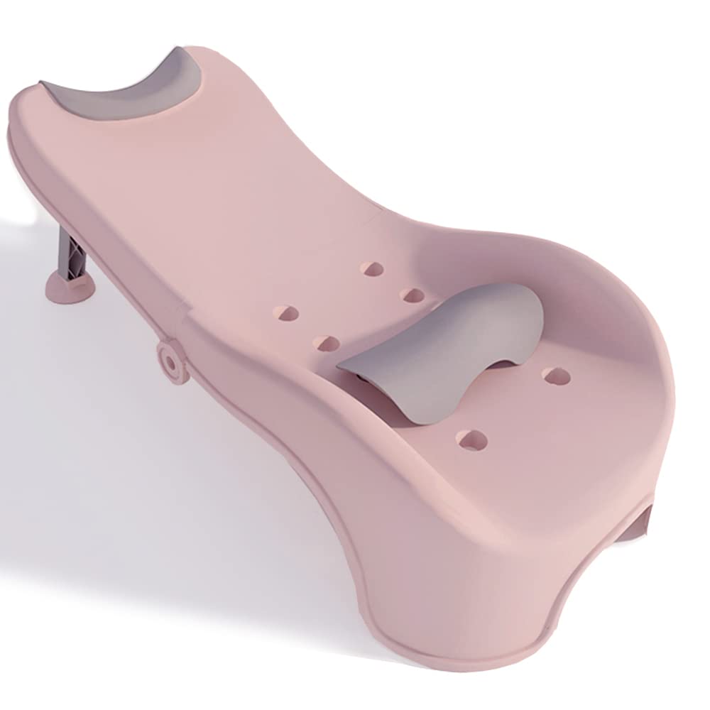 Adjustable Children's Shampoo Chair is Suitable for 3-10 Years Old Bath seat Bathtub Household Foldable Moisture-Proof Clothes Design Pink