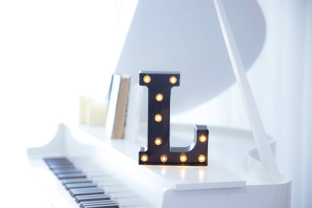 Foaky Black LED Marquee Number Lights Sign Light Up Marquee Number Lights Sign for Night Light Wedding Birthday Party Battery Powered Christmas Lamp Home Bar Decoration