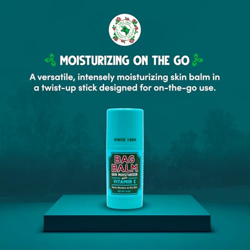 Bag Balm Original Skin Moisturizer Stick with Vitamin E - Hydrating & Soothing Balm for Dry Skin, Chapped Lips & Cracked Hands - Made in the USA - Paraben-Free & Cruelty-Free Twist-Up Skin Care 1oz