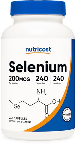 Nutricost Selenium 200mcg, 240 Vegetarian Capsules, Non-GMO, Gluten Free L-Selenomethionine
