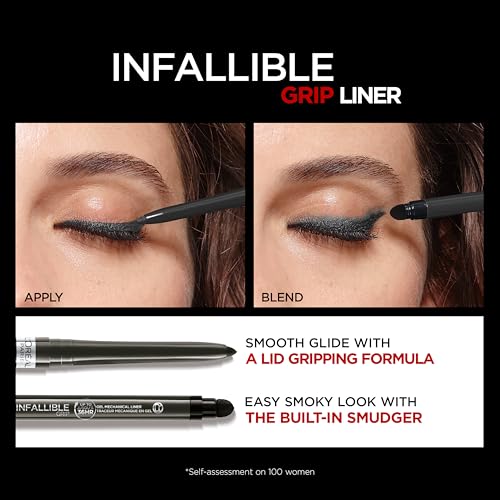 L'Oreal Paris Infallible Grip Mechanical Gel Eyeliner Pencil, Smudge-Resistant, Waterproof Eye Makeup with Up to 36HR Wear, Taupe Grey, 0.01 Oz