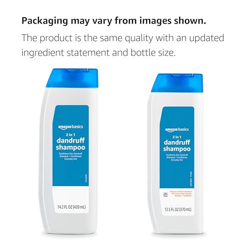 Amazon Basics 2-in-1 Dandruff Shampoo & Conditioner, Gentle and pH Balanced, 14.2 Fluid Ounces, 1-Pack (Previously Solimo)