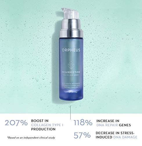 ORPHEUS All-In-One Plant Stem Cell Face Serum - Award Winning - with Collagen Stimulating Peptide Complex, Hyaluronic Acid, Niacinamide and Vitamin C | 1.0 oz. 100% Pure. Vegan
