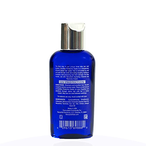 RemySoft blueMax Daily Refresher & Protective Silicone Serum Set - Safe for Hair Extensions Weaves and Wigs - Salon Formula Leave-in Conditioner & Serum