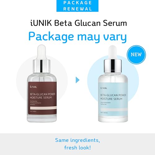 IUNIK Beta-Glucan Power Deep Moisture Vegan Serum Intense Hydration Mushroom Yeast Extracts Naturally-derived - Dry Mature Sagging Sensitive Skin Cell Regenerating Lifting Korean Skincare