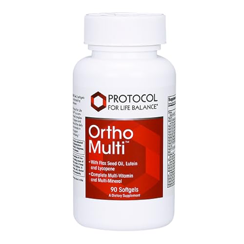 Protocol Ortho Multi - Complete Vitamins & Minerals Complex* - Multivitamin with Lutein, Lycopene & Flax Seed Oil - Egg Free & Keto Friendly - 90 Softgels