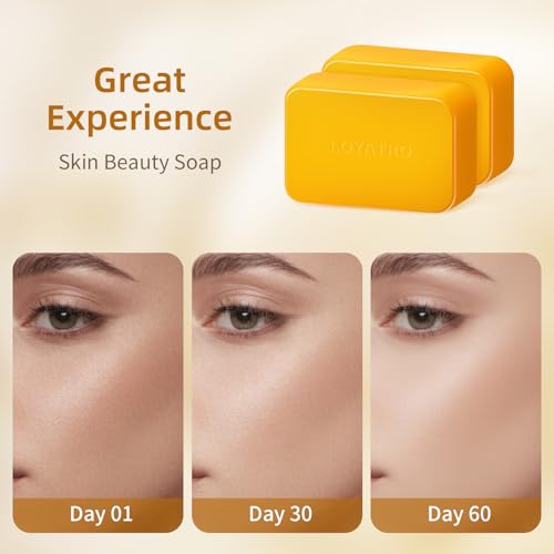 LOYATRO Kojic Acid Turmeric Soap Bar Dark Spots for Face & Body, Deep Cleansing, Gentle Soap Sensitive Skin Formula, All Skin Types
