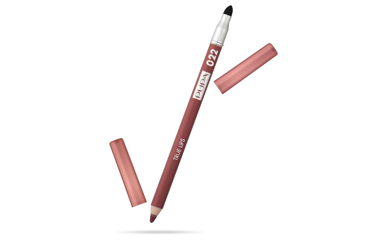 Pupa Milano True Lips Blendable Lip Liner - Lip Contour Pencil With Intense Ultra-Pigmented Color - For Perfectly Drawn and Defined Lips - Sophisticated Matt Effect - 022 Plum Brown - 0.042 Oz