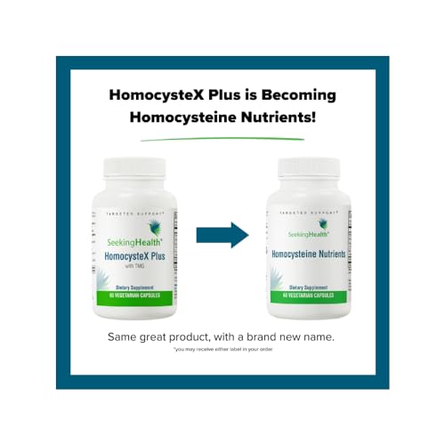 Seeking Health Homocysteine Nutrients, Formerly HomocysteX Plus, Support Homocysteine Level and Methylation, Vitamin B12, Folate (as L-methylfolate), MTHFR Gene Support (60 Capsules)