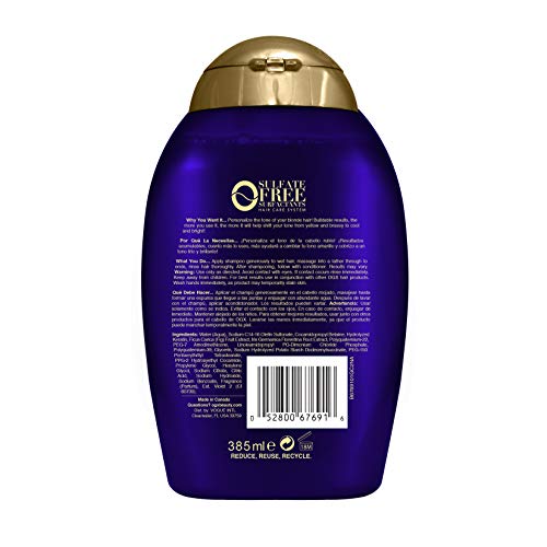 OGX Impecca-Blonde Purple Toning Shampoo, 13 fl oz