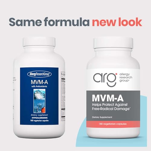 Allergy Research Group - MVM-A with Antioxidants - Complete Multivitamin/Multimineral - 180 Vegetarian Capsules